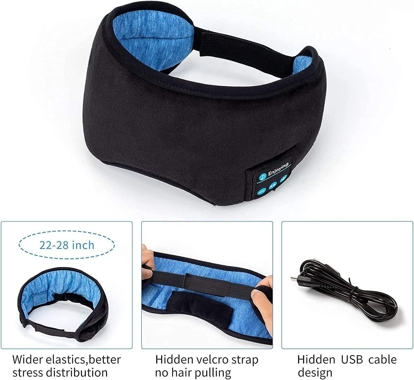 Wireless Bluetooth Sleep Eye Mask – 3D Contoured Music Eye Mask with HD Stereo Sound & Long Battery Life