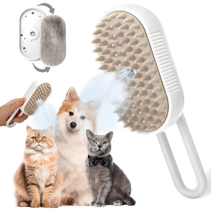 Pet Steam Brush – Gentle Grooming for Dogs & Cats