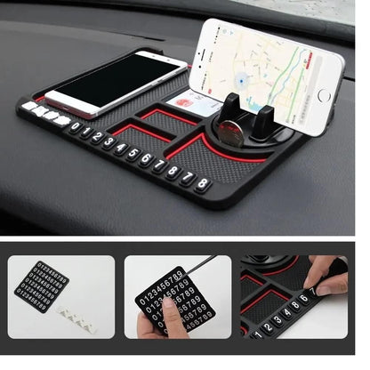 HSR 2-in-1 Anti-Slip Car Dashboard Mobile & GPS Holder – Silicone Pad Mount