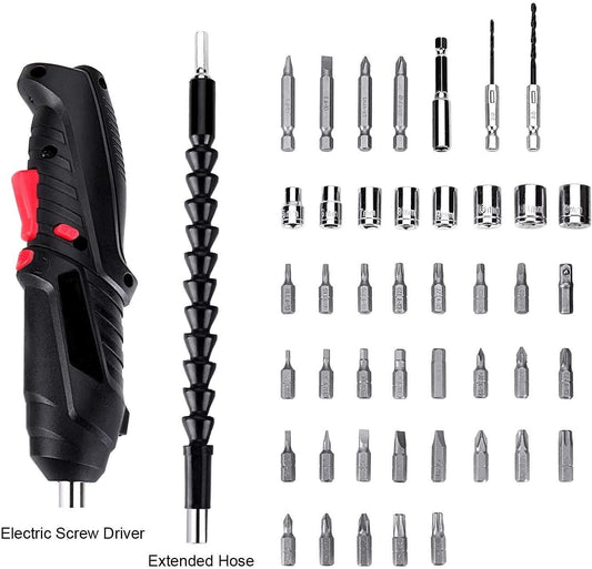 Precision Electric Screwdriver Set – 47-in-1 Magnetic Bit Kit with Rechargeable Metal Handle