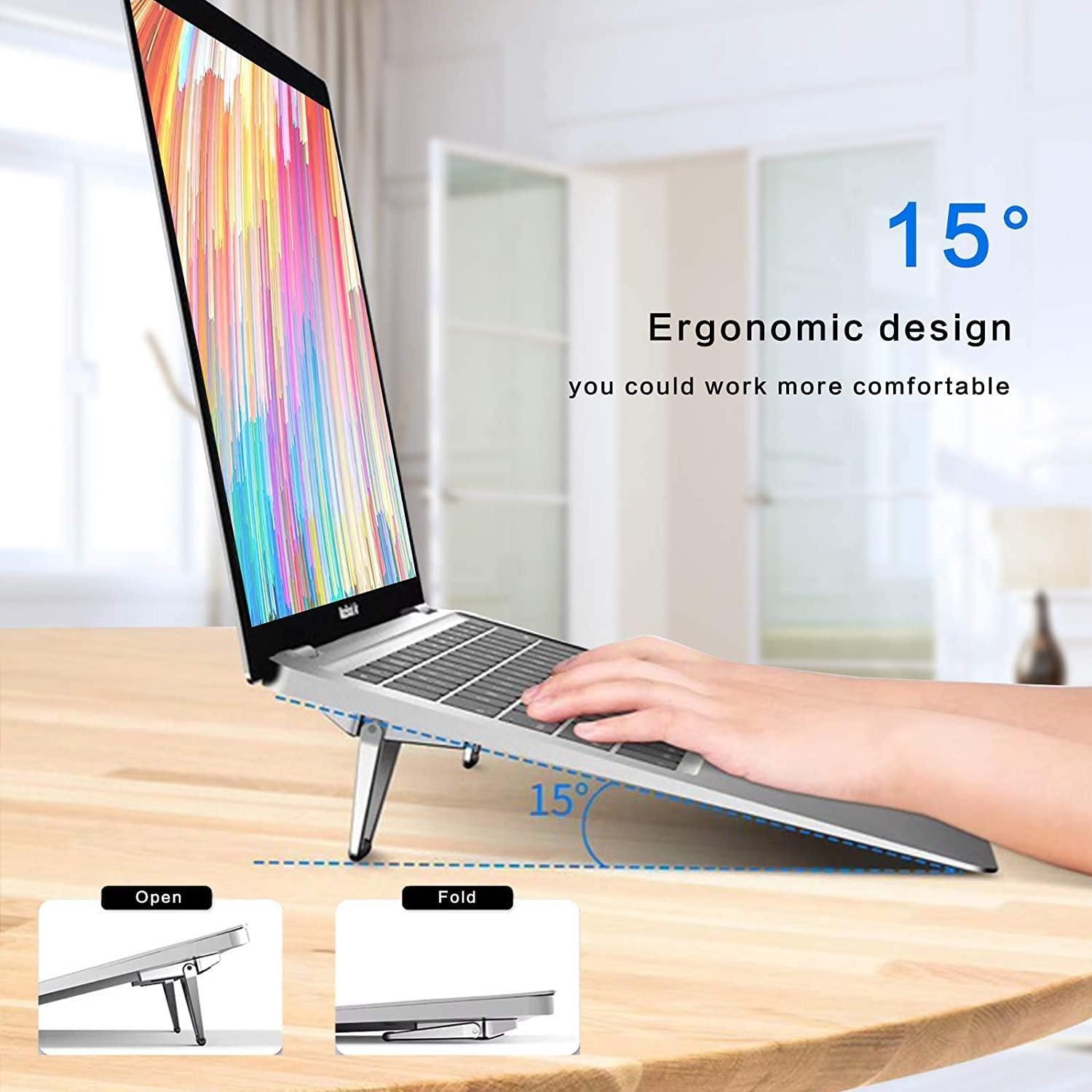 Mini Metal Folding Portable Laptop Stand – Non - Slip Base for 10 - 17 Inch Laptops, Keyboards & Tablets - Tech Haven#Mini Metal Folding Portable Laptop Stand – Non - Slip Base for 10 - 17 Inch Laptops, Keyboards & TabletsTech Haven